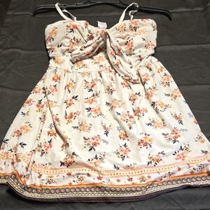 No Boundaries Orange Ruched Casual Sundress